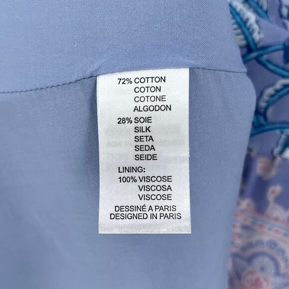 ANTIK BATIK Iloni Open Back Dress Womens Small Cotton Silk Printed Midi V-neck - Picture 11 of 16